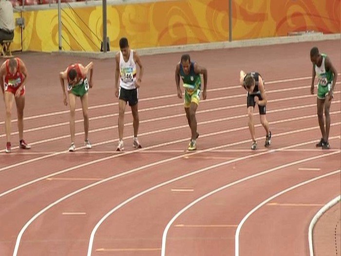 Foto justo cuando nos acaban de dar la salida de los 1500 metros lisos