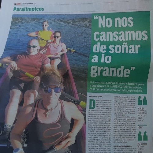 Noticia en el Marca sobre la primera concentración de la selección española de remo